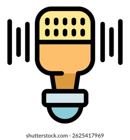 Studio microphone capturing audio, ideal for podcasting, broadcasting, or music recording