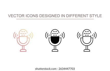 Diseño de icono de micrófono de estudio con fondo blanco