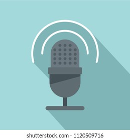 Studio microphone icon. Flat illustration of studio microphone vector icon for web design