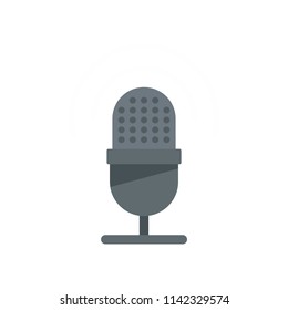 Studio microphone icon. Flat illustration of studio microphone vector icon for web isolated on white