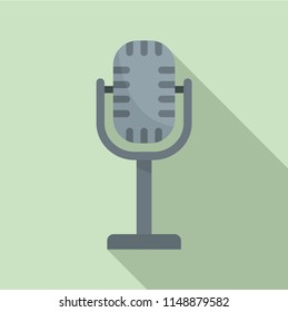 Studio microphone icon. Flat illustration of studio microphone vector icon for web design