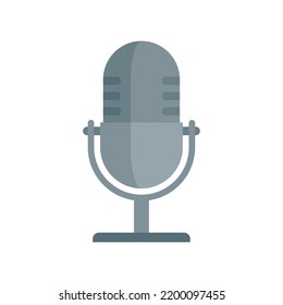 Studio microphone icon. Flat illustration of studio microphone vector icon isolated on white background