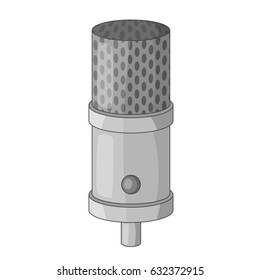Studio microphone icon in monochrome style isolated on white background vector illustration