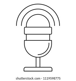 Studio microphone icon. Outline studio microphone vector icon for web design isolated on white background