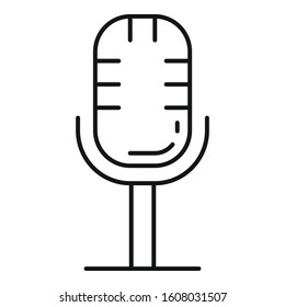 Studio microphone icon. Outline studio microphone vector icon for web design isolated on white background