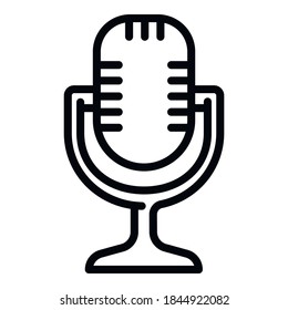 Icono de micrófono de estudio. Icono de vector de micrófono de estudio de contorno para diseño web aislado en fondo blanco