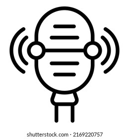 Studio microphone icon outline vector. Video profit. Database app