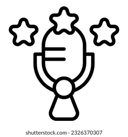 Studio microphone icon outline vector. Social opinion. Media marketing