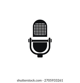 Icono de micrófono de estudio, un símbolo de equipo profesional de grabación y transmisión de audio para producción de música y voz