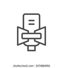 Studio microphone line icon