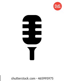 Studio microphone on stand Icon Flat Style Isolated Vector Illustration