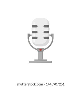 studio microphone on a white background in flat