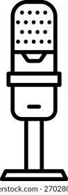 Vetor de Ícone de Contorno de Microfone Studio
