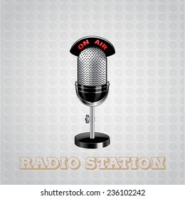 studio microphone in radio station