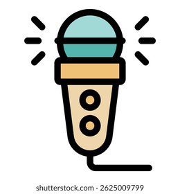 Studio microphone is recording audio content for podcasting