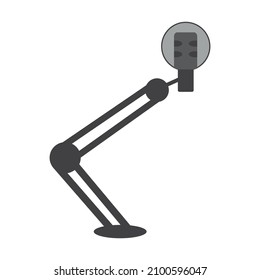 Micrófono de estudio para grabar audio o podcast. Elemento aislado sobre un fondo blanco. Ilustración del vector