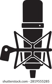 Studio microphone with shock mount suspension icon