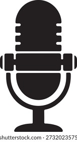 Studio Mikrofon Silhouette Symbol für Audio-Aufnahme-Konzept