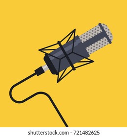 Studio microphone vector.