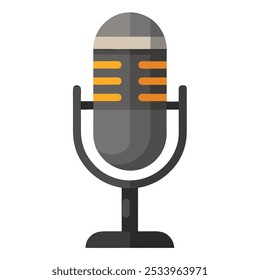 A studio microphone vector is a digital graphic depicting a professional microphone, often used in music or podcast production, featuring clean lines, simple shapes, and minimalist design.