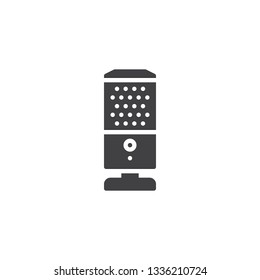 Studio microphone vector icon. filled flat sign for mobile concept and web design. Professional condenser microphone glyph icon. Voice recording symbol, logo illustration.