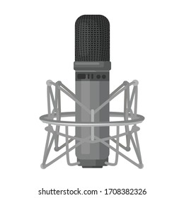 Studio microphone vector icon.Cartoon vector icon isolated on white background studio microphone.