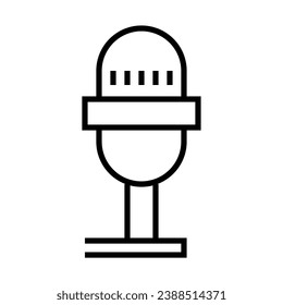 studio micrphone icon, speech mic sign symbol in line