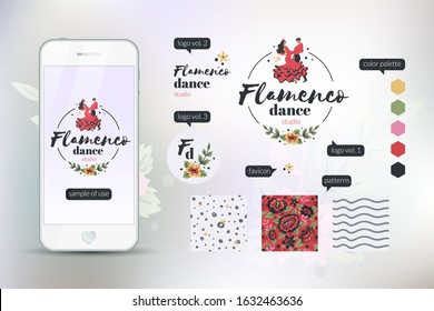 Studio minimal branding design kit. Responsive, cross-platform design with three logo options and sizes + favicon. Color palette and patterns included. 