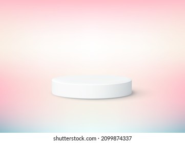 Studio model show products. pastel light pink background vector
