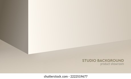 Studio in monochrome pastel gamma. 3d background. Studio for product display with copy space.