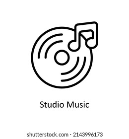 Studio Music vector outline icon for web isolated on white background EPS 10 file