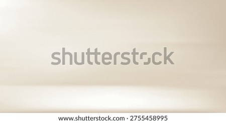 Studio nacre beige background with step and daylight. Neutral colors warm wall product room.