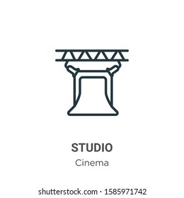 Studio outline vector icon. Thin line black studio icon, flat vector simple element illustration from editable cinema concept isolated on white background