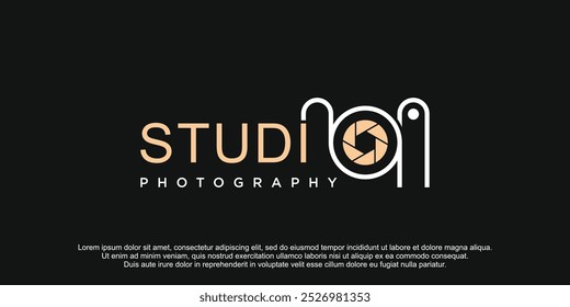 Studio photography  icon vector logo design with creative concept Premium Vector