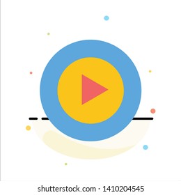 Studio, Play, Video, mp4 Abstract Flat Color Icon Template
