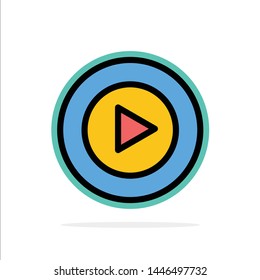 Studio, Play, Video, mp4 Abstract Circle Background Flat color Icon