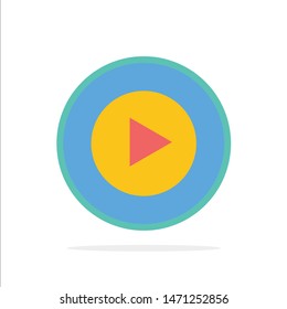 Studio, Play, Video, mp4 Abstract Circle Background Flat color Icon. Vector Icon Template background
