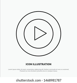 Studio, Play, Video, mp4 Line Icon Vector. Vector Icon Template background
