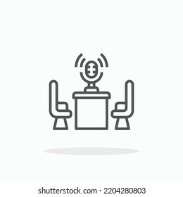 Studio Podcast line icon. Editable stroke and pixel perfect. Can be used for digital product, presentation, print design and more.