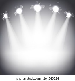 Studio with a podium and spotlights vector grey show light art