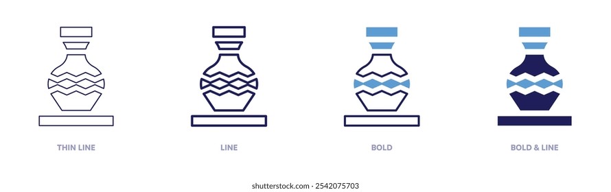 Studio pottery icon in 4 different styles. Thin Line, Line, Bold, and Bold Line. Duotone style. Editable stroke.