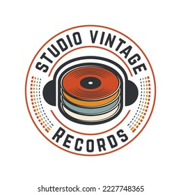 Studio Record Logo in Vintage style