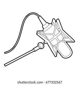 Studio retro microphone icon. Outline illustration of studio microphone vector icon for web design