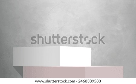 Studio Room Background,Wall Grey Cement Texture with Light,Shadow on White,Pink Podium Display Stand for product present.Backdrop Concrete room with texture pattern concept loft design concept