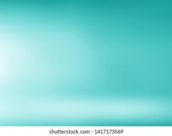 Studio room green mint background with soft lighting. You can use for design print, brochure, poster, banner, website, Presentation. Vector illustration