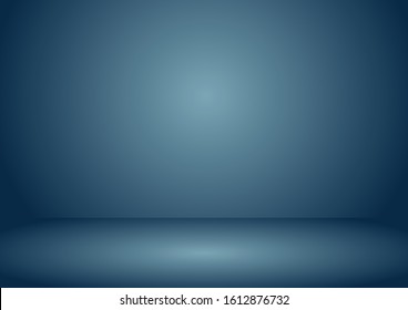 Studio room interior blue color background. Vector illustration