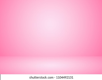 Studio room interior pink color background with lighting effect. Vector illustration