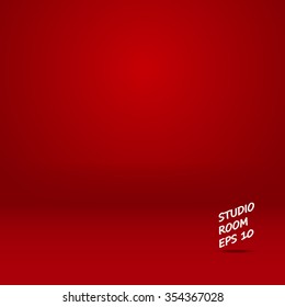 Studio room mock up abstract chinese new year background vector design in red room 