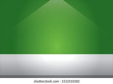 Studio Room Show With Green  Background, Vector File