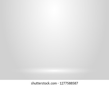 Studio room white and gray background with lighting well use as Business backdrop, Template mock up for display of product, Vector illustration